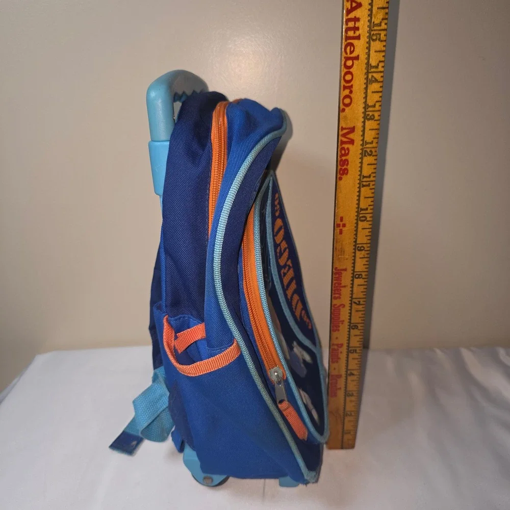 Vtg Rare Go Diego Go Kids Rolling Backpack Blue Orange To The Rescue‎ 15 inch